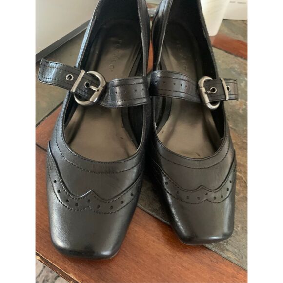 Pesaro Black Leather Mary Jane’s - Picture 6 of 6